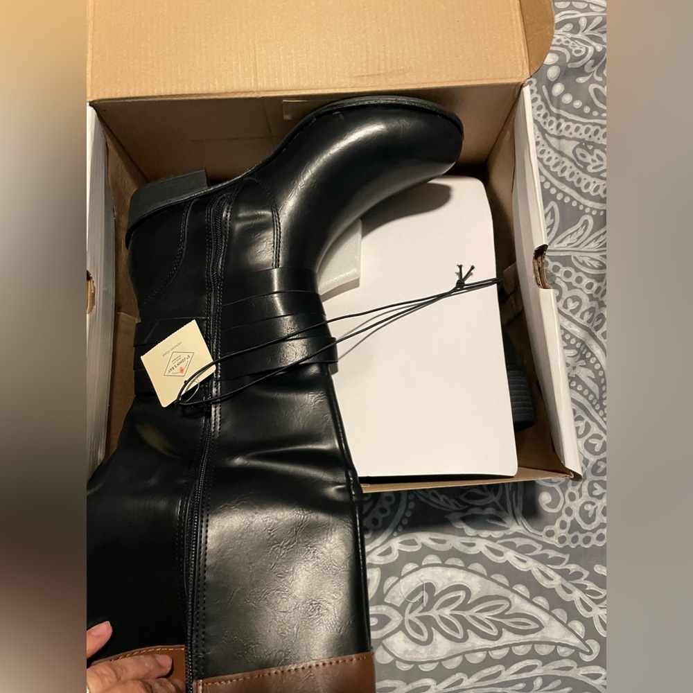 Black brown boots